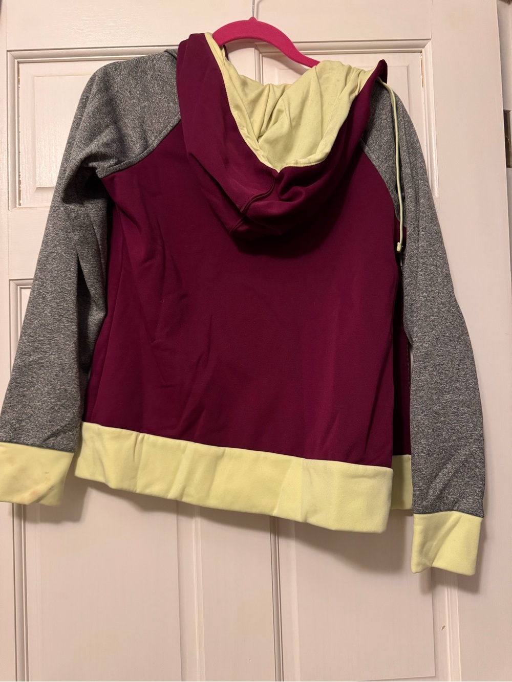 The North Face Girls' Maroon, Gray & Pale Yellow Full-Zip Hoodie - Picture 5 of 5